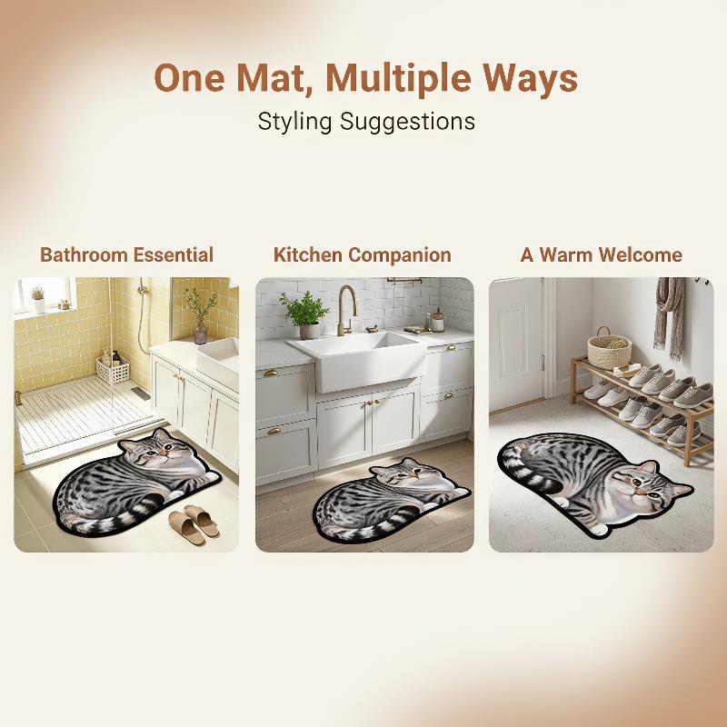 Diatomite Bath Mat Lovely Cat  - огляд і ціна Home Decor Bathroom Ideas