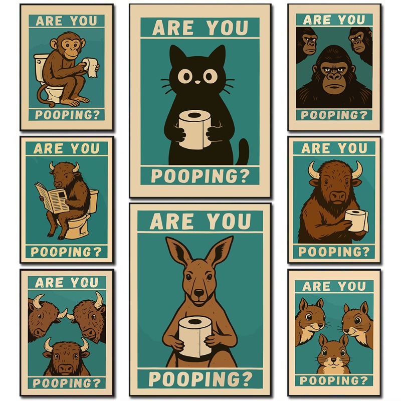 Funny Animal Toilet Poster Car - огляд і ціна Home Bathroom Quotes