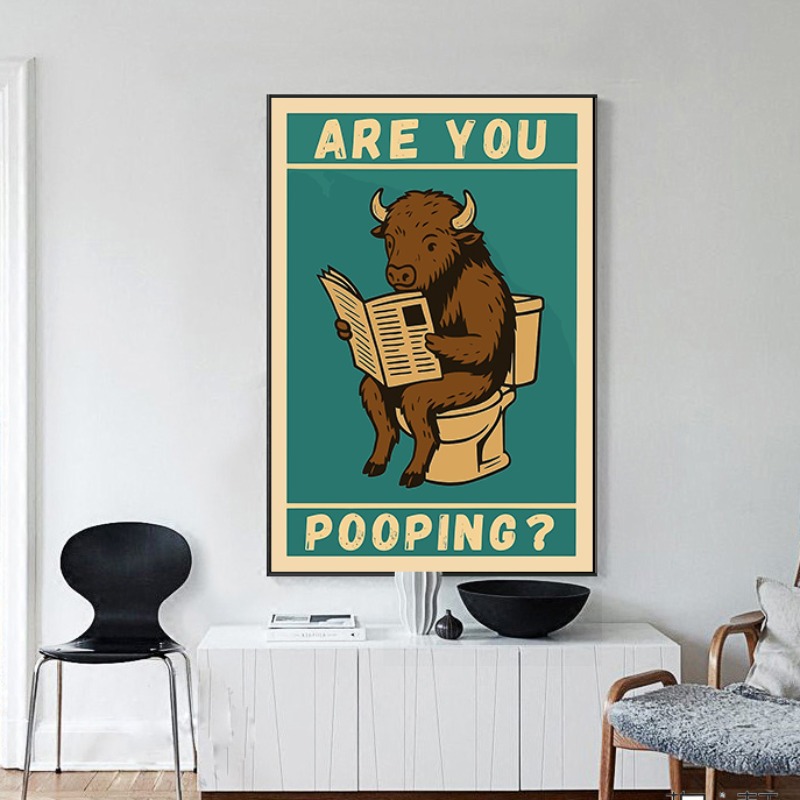 Funny Animal Toilet Poster Car - огляд і ціна Home Bathroom Quotes