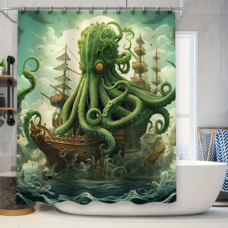 Octopus Ship Shower Curtain Su - огляд і ціна Home Decor Bathroom Ideas
