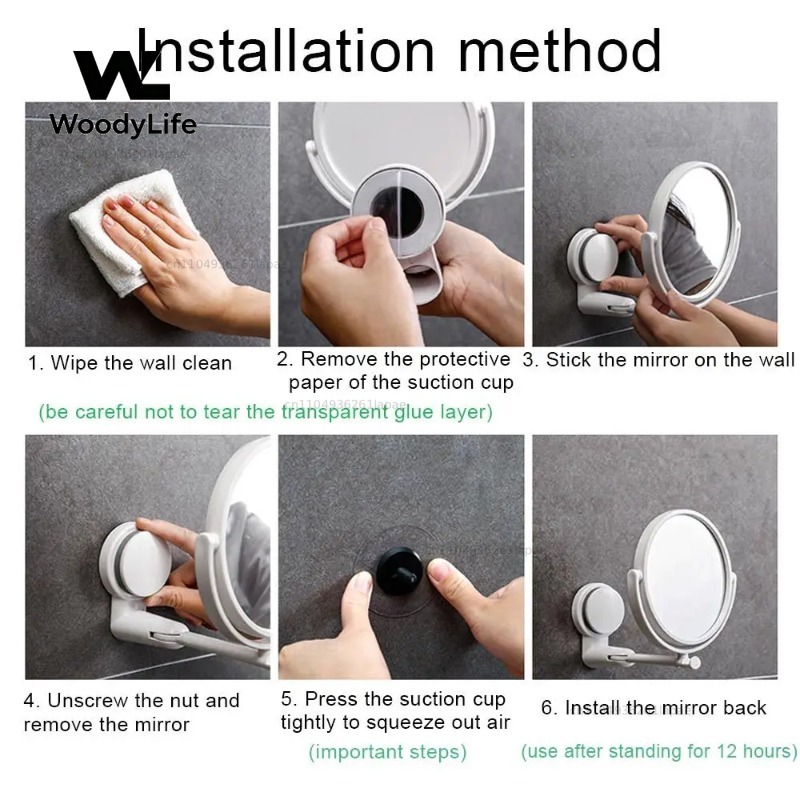 Rotating Plastic Folding Vacuu - огляд і ціна Shaving Mirror Suction