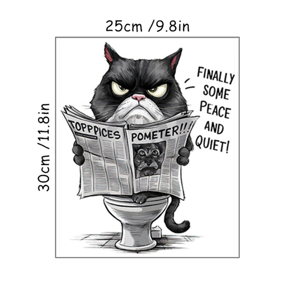 Funny Black Cat Reading Newspa - огляд і ціна Home Bathroom Quotes