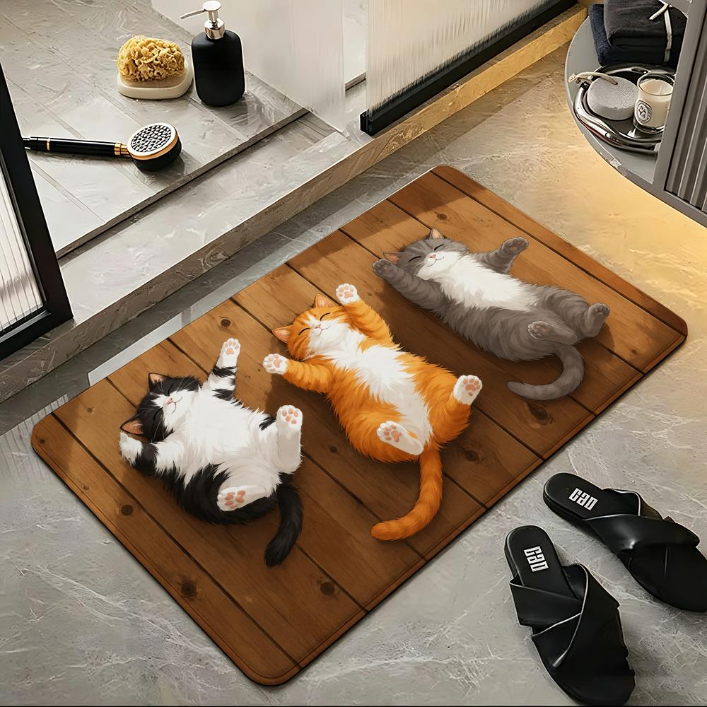 Funny Lazy Cats on Wood with W - огляд і ціна Home Bathroom Quotes