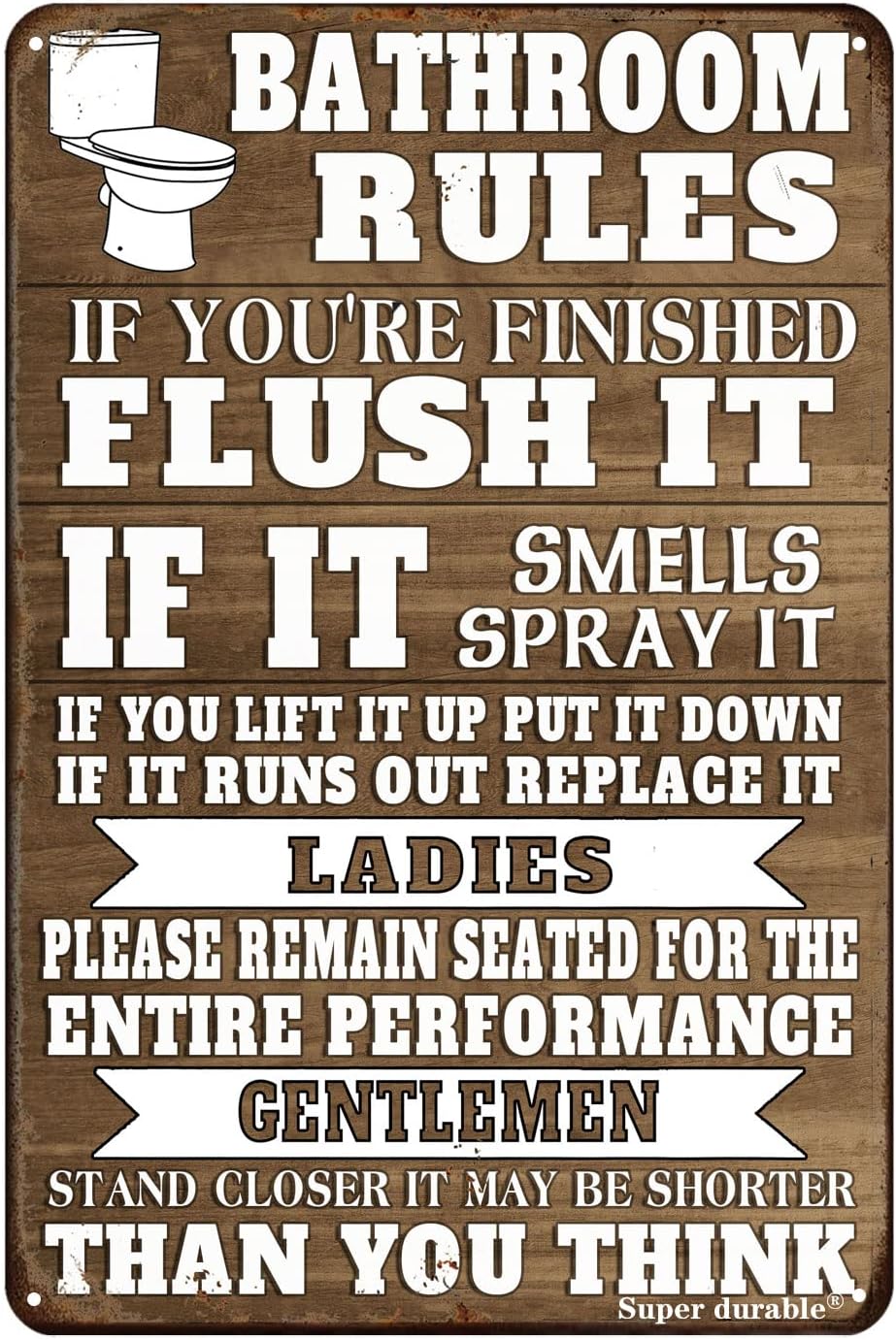 Funny Bathroom Rules Metal Tin - огляд і ціна Home Bathroom Quotes