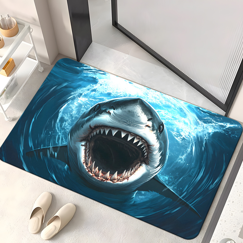 Durable Shark Print Doormat Ma - огляд і ціна Home Decor Bathroom Ideas