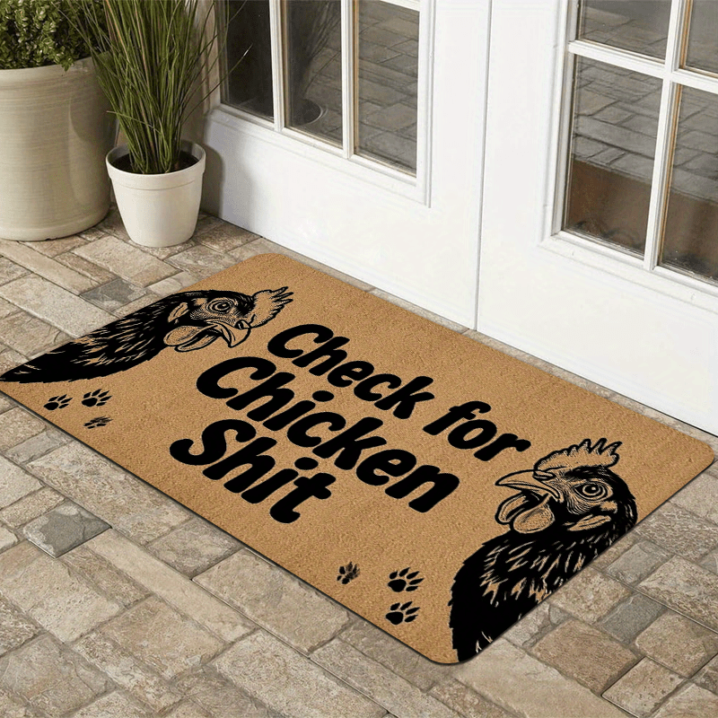 Check for Chicken Shit Doormat - огляд і ціна Home Bathroom Quotes