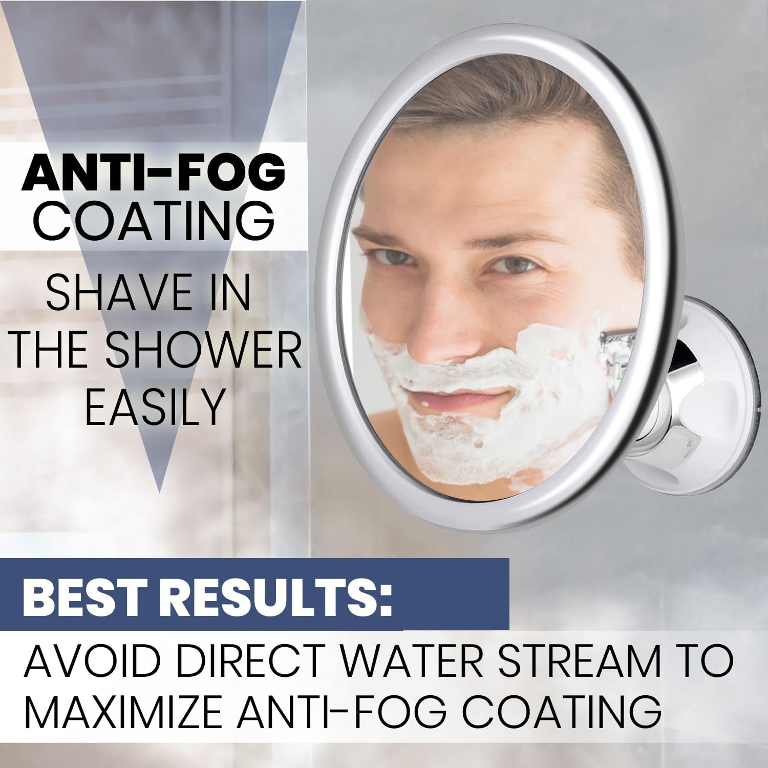 Fogless Makeup Bath Mirror Wit - огляд і ціна Shaving Mirror Suction