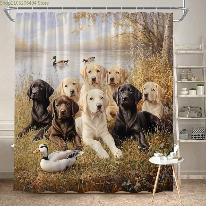 Labrador Dog Family Shower Cur - огляд і ціна Home Decor Bathroom Ideas