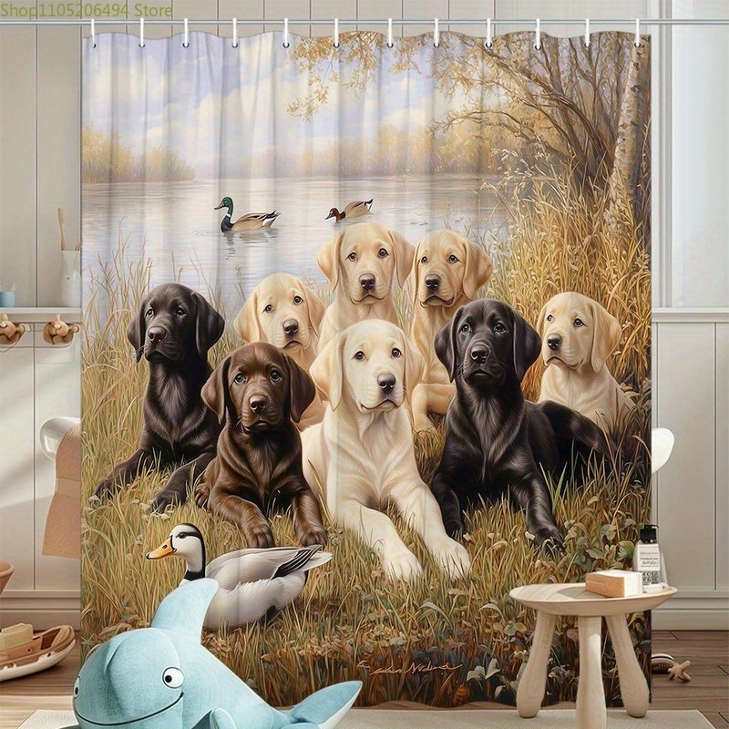 Labrador Dog Family Shower Cur - огляд і ціна Home Decor Bathroom Ideas