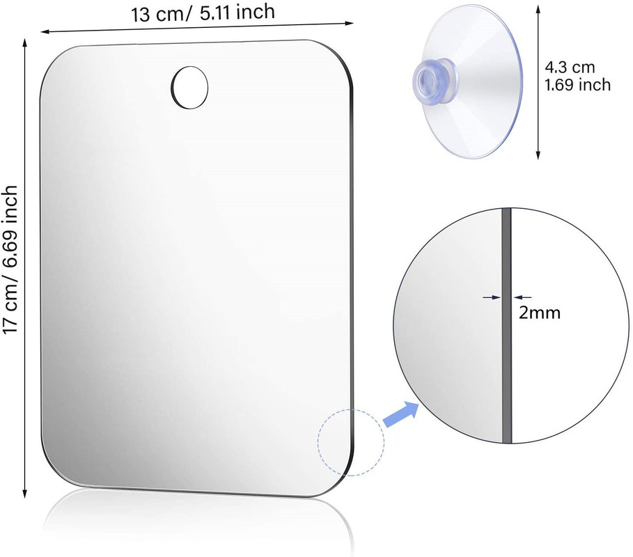 1pcs Acrylic Mirror With Wall  - огляд і ціна Shaving Mirror Suction