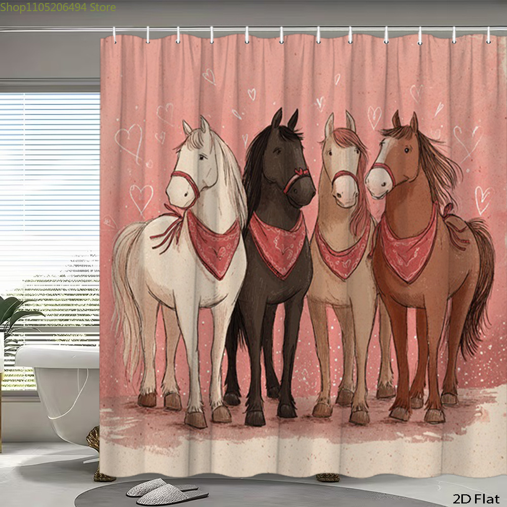 Cute Horses Shower Curtain, Ca - огляд і ціна Home Decor Bathroom Ideas